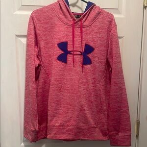 Under Armour Heathered Pink Hoodie with Navy Logo